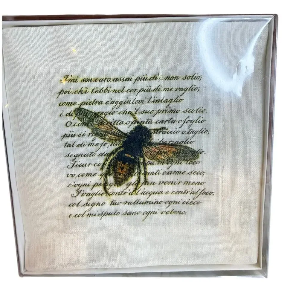 Queen Bee Linen Cocktail Napkins